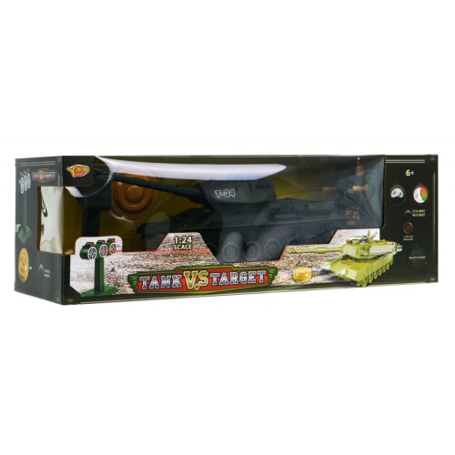 Diaľkovo ovládaný Tank T-34 pre deti 1:24 Interaktívne efekty + Ovládač + Mína + Štít