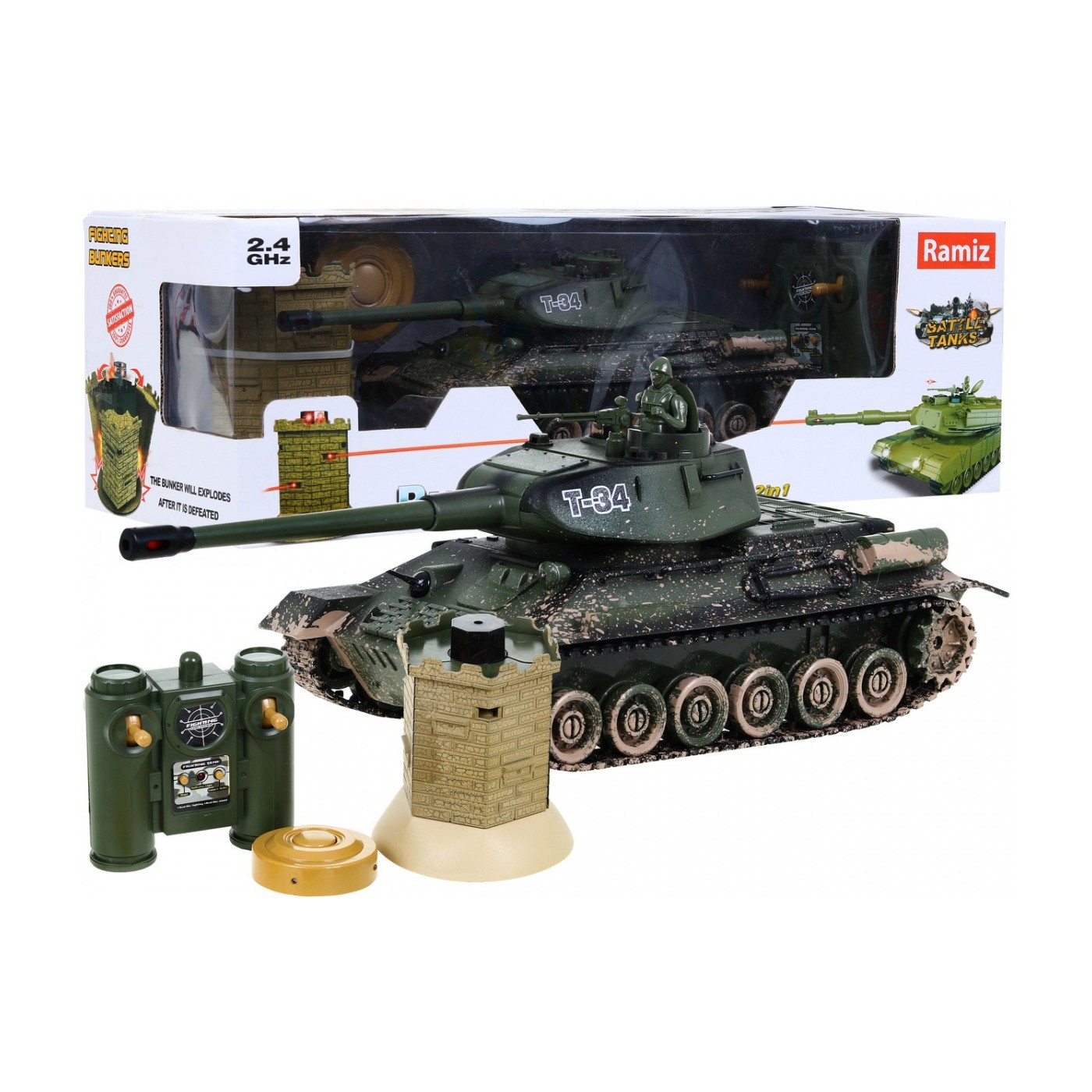 Tank T-34 Maľovaný Bunker 1 28