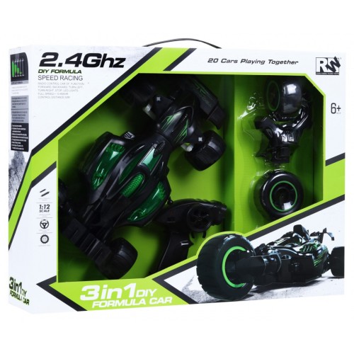 Autíčko R C 2 4G 3v1 Preteky Zameniteľné časti 1 16