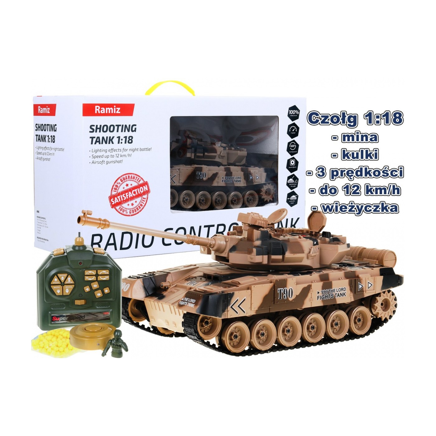 Tank T-90 Maľovaný 1 18