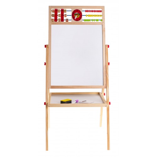 Drevená obojstranná tabuľa pre deti 3+ Vzdelávacia magnetická tabuľa na kriedu + Príslušenstvo