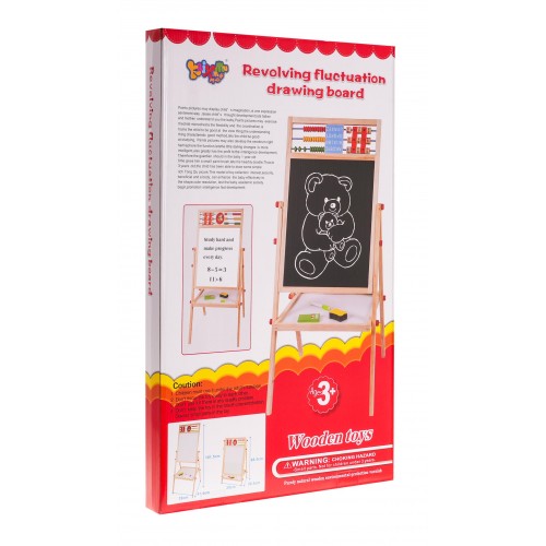 Drevená obojstranná tabuľa pre deti 3+ Vzdelávacia magnetická tabuľa na kriedu + Príslušenstvo