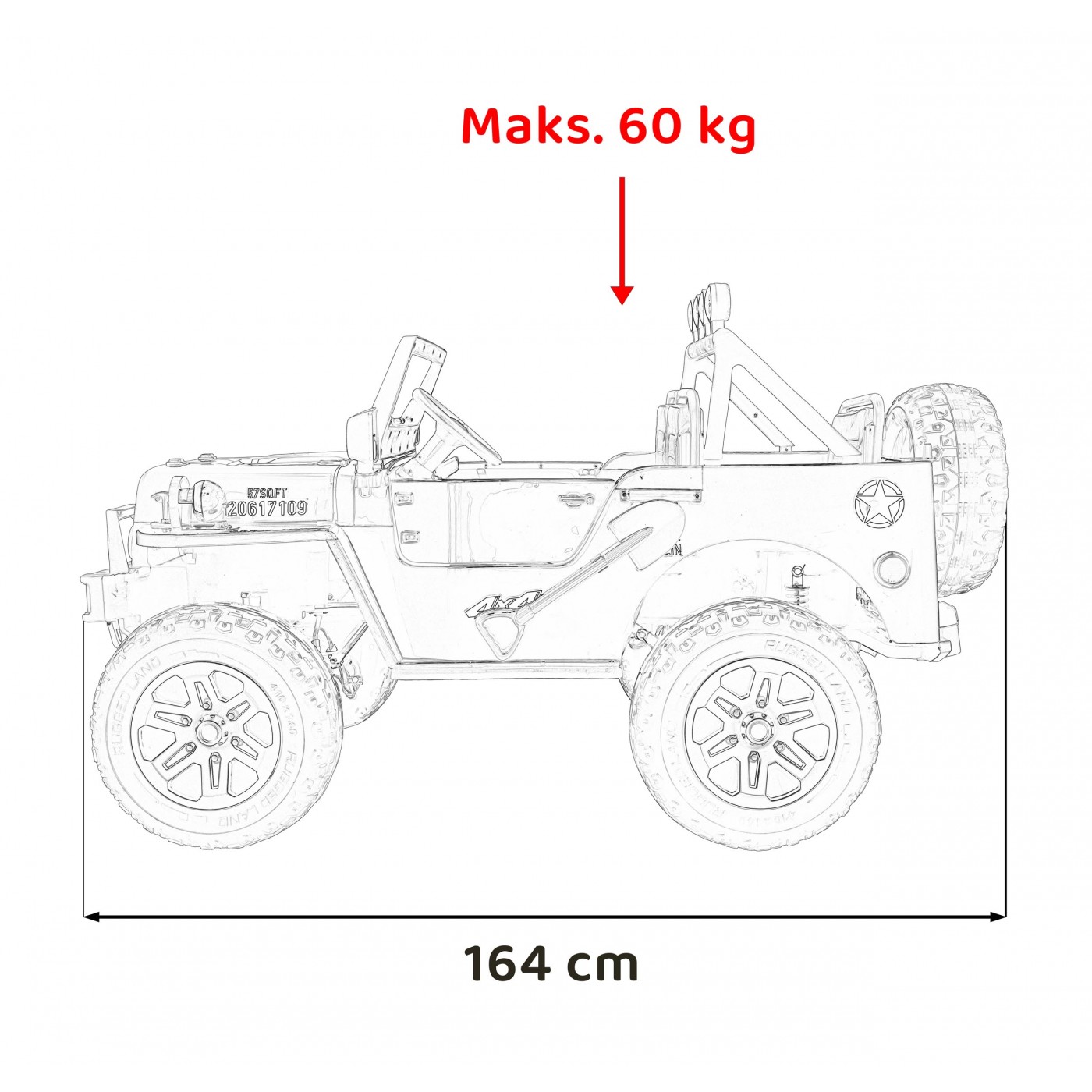 Vozidlo Retro Vojenské POWER Čierny
