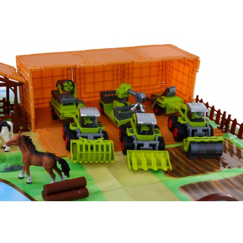 Sada malého farmára pre deti 3+ Farmárske hospodárstvo + Poľnohospodárske stroje + Figúrky 16 ks. Život na dedine