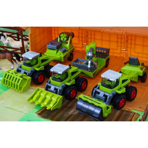 Sada malého farmára pre deti 3+ Farmárske hospodárstvo + Poľnohospodárske stroje + Figúrky 16 ks. Život na dedine