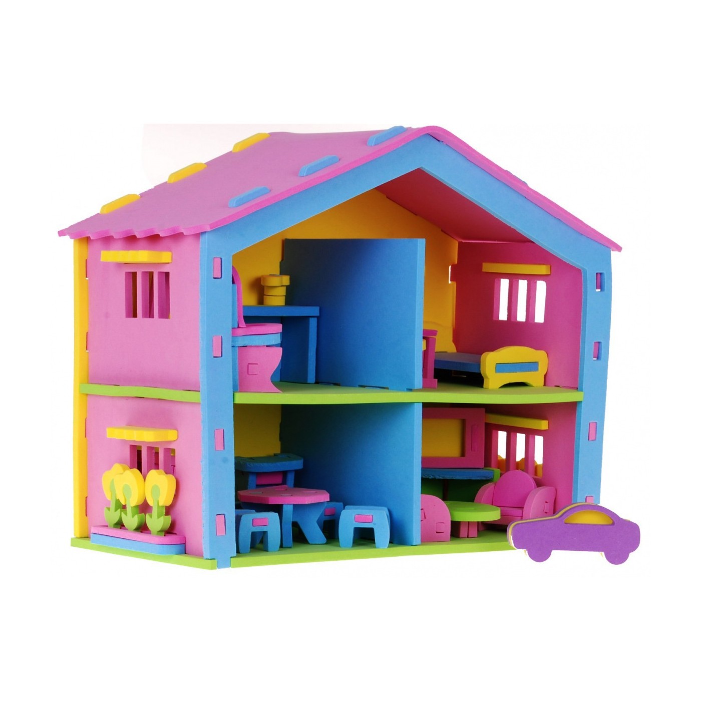 Domček Autíčko Puzzles Pena