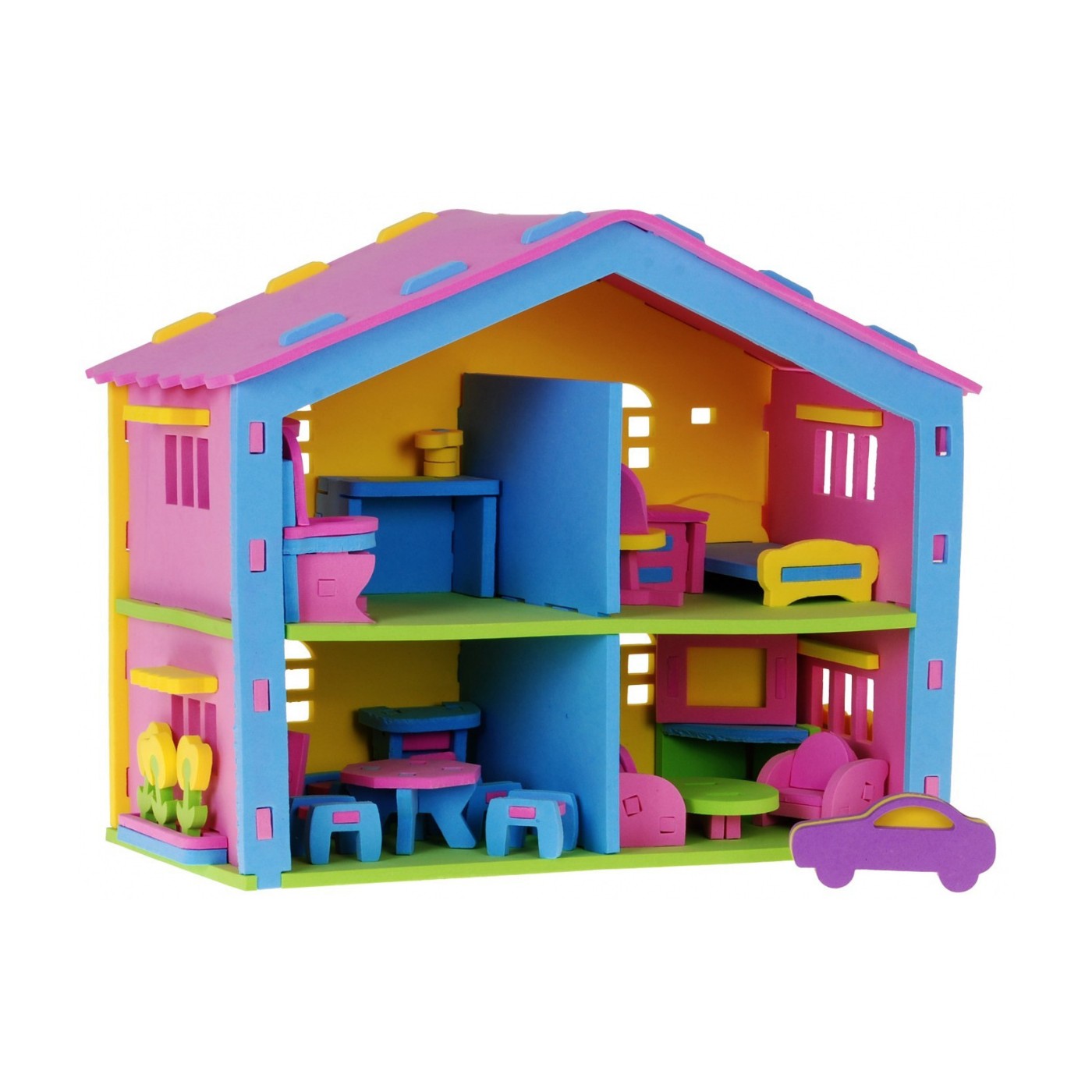 Domček Autíčko Puzzles Pena