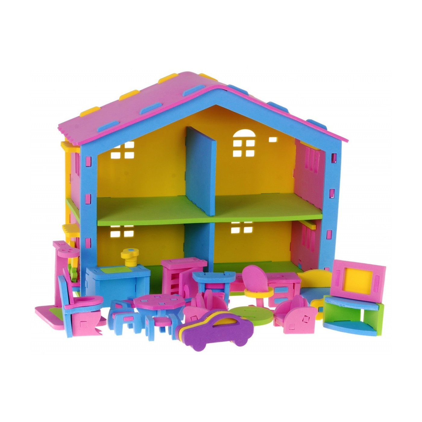 Domček Autíčko Puzzles Pena