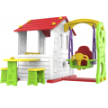 copy of Záhradný domček 3v1 pre deti Červený + Šmýkačka + Záhradka s plotom