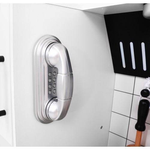 Veľká Kuchyňa z dreva pre deti 3+ biela + Interaktívne Zvuky Svetlá + Príslušenstvo