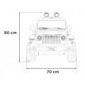 Jeep Wrangler Rubicon na batériu pre deti Biely + Ovládač + Rádio MP3 LED + Kolesá EVA