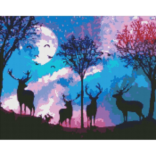 Sada diamantovej mozaiky 40x50cm Rozprávkový les