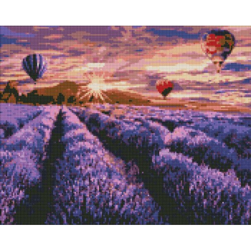 Sada diamantovej mozaiky 40x50 cm Kvitnúca levanduľa