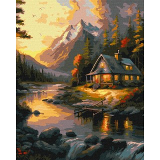 Sada maľby podľa čísel 40x50cm Zlatý západ slnka