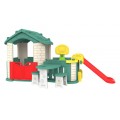 copy of Veľký Záhradný domček 5v1 pre deti + Šmýkačka + Basketbal + Záhradka + Stolík + 2 Stoličky Červená Strecha