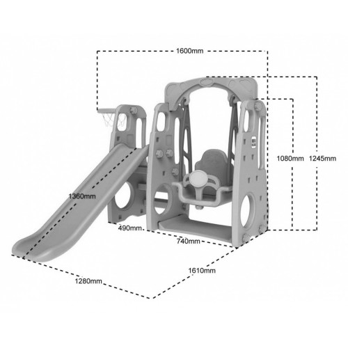 copy of Záhradná šmykľavka 3v1 Hojdačka Basketbal pre deti Modrá
