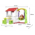 copy of Záhradný domček 3v1 pre deti Červený + Šmýkačka + Záhradka s plotom