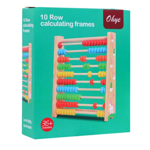 Drevené počítadlo pre deti 3+ Učenie počítania do 100 Farebné guličky