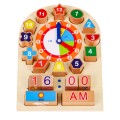 Drevená vzdelávacia doska Hodiny pre deti 12m+ Učenie čítania času a počasia