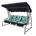 copy of Veľká Záhradná hojdačka 4-os. Zelené Motýle + Textil + Strecha + Nastaviteľné sedadlo + 4 Vankúše