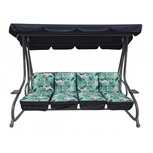 copy of Veľká Záhradná hojdačka 4-os. Zelené Motýle + Textil + Strecha + Nastaviteľné sedadlo + 4 Vankúše