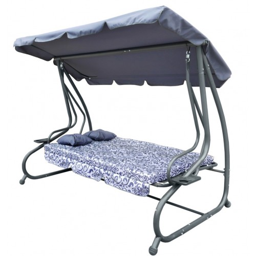 Hoďka Záhradná Sedadlo Textilínia 2x1 VZOR Sivá