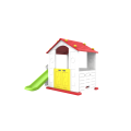 Záhradný domček 3v1 pre deti Červená Strecha + Šmýkačka + Basketbal