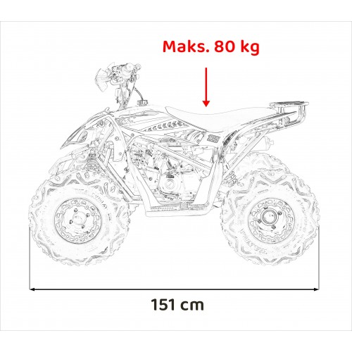copy of Quad Highper na batériu Žltý 35km/h + Bezkefkový motor 1000W + Nafukovacie kolesá + Regulácia sedadla