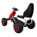 Veľká Motokára na pedále Strong pre deti Červená + Zaťaženie 100 kg + Kolesá EVA + Ručná brzda + Športové sedadlo