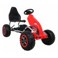 Veľká Motokára na pedále Strong pre deti Červená + Zaťaženie 100 kg + Kolesá EVA + Ručná brzda + Športové sedadlo