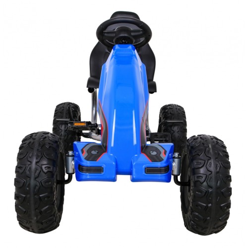 Veľký Gokart Strong na pedále pre deti Modrý + Zaťaženie 100 kg + Kolesá EVA + Ručná brzda + Športové sedadlo