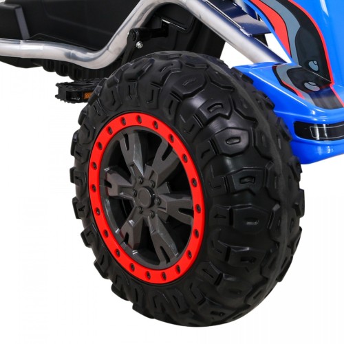 Veľký Gokart Strong na pedále pre deti Modrý + Zaťaženie 100 kg + Kolesá EVA + Ručná brzda + Športové sedadlo