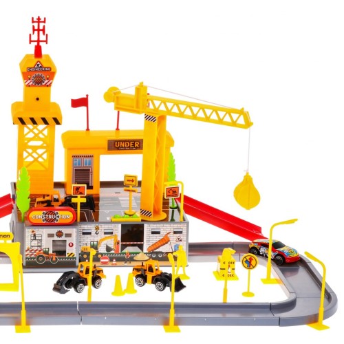 Parkovisko Stavenisko 2v1 pre deti 3+ Interaktívne funkcie + 5 autíčok + 3 stavebné vozidlá + Príslušenstvo
