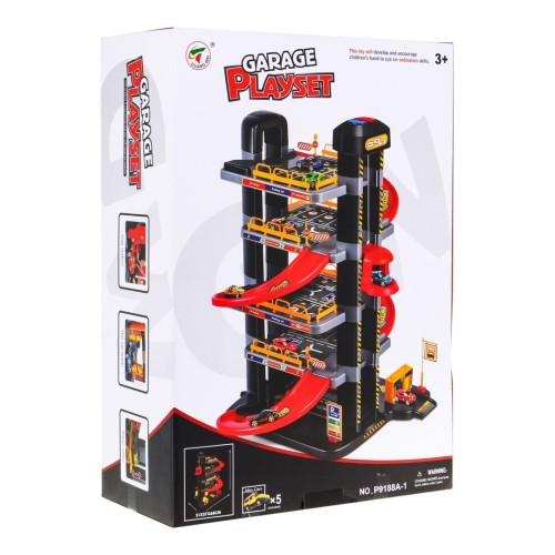 5-poschodové Parkovisko pre deti 3+ Pohyblivý výťah + 5 autíčok + Svetlá