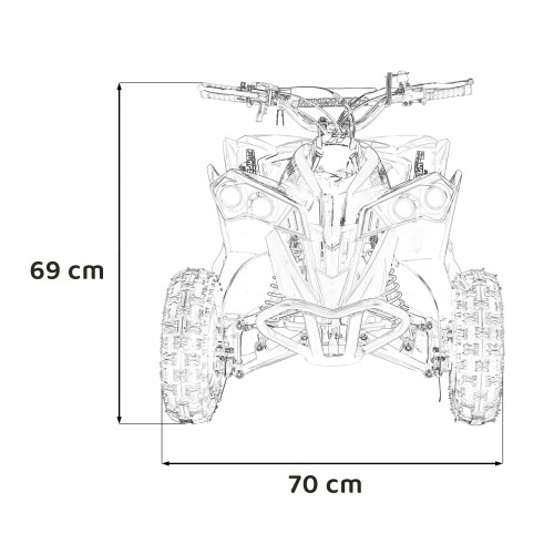 copy of Quad Highper na batériu Žltý 35km/h + Bezkefkový motor 1000W + Nafukovacie kolesá + Regulácia sedadla