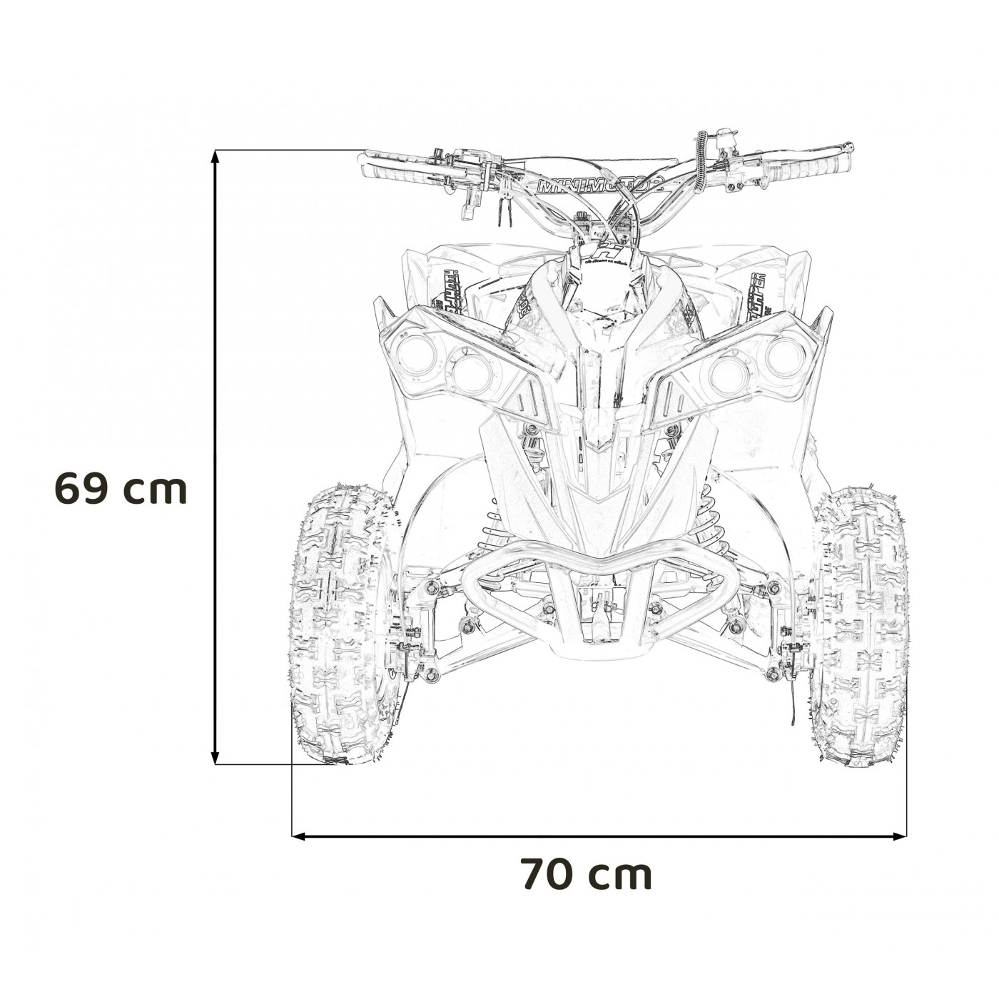 copy of Quad Highper na batériu Žltý 35km/h + Bezkefkový motor 1000W + Nafukovacie kolesá + Regulácia sedadla
