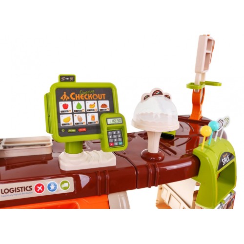 Veľký Supermarket pre deti 3+ Interaktívna sada 65 ks. + Pokladňa + Skener + Vozík + Príslušenstvo