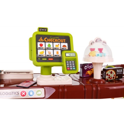 Veľký Supermarket pre deti 3+ Interaktívna sada 65 ks. + Pokladňa + Skener + Vozík + Príslušenstvo