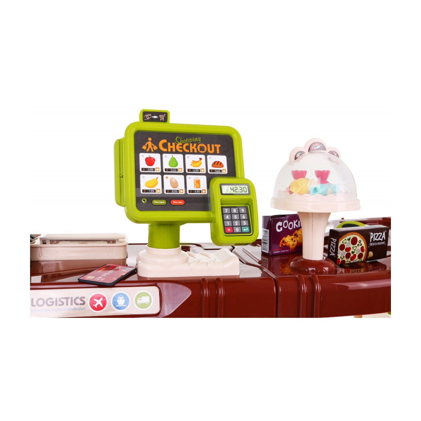 Veľký Supermarket pre deti 3+ Interaktívna sada 65 ks. + Pokladňa + Skener + Vozík + Príslušenstvo