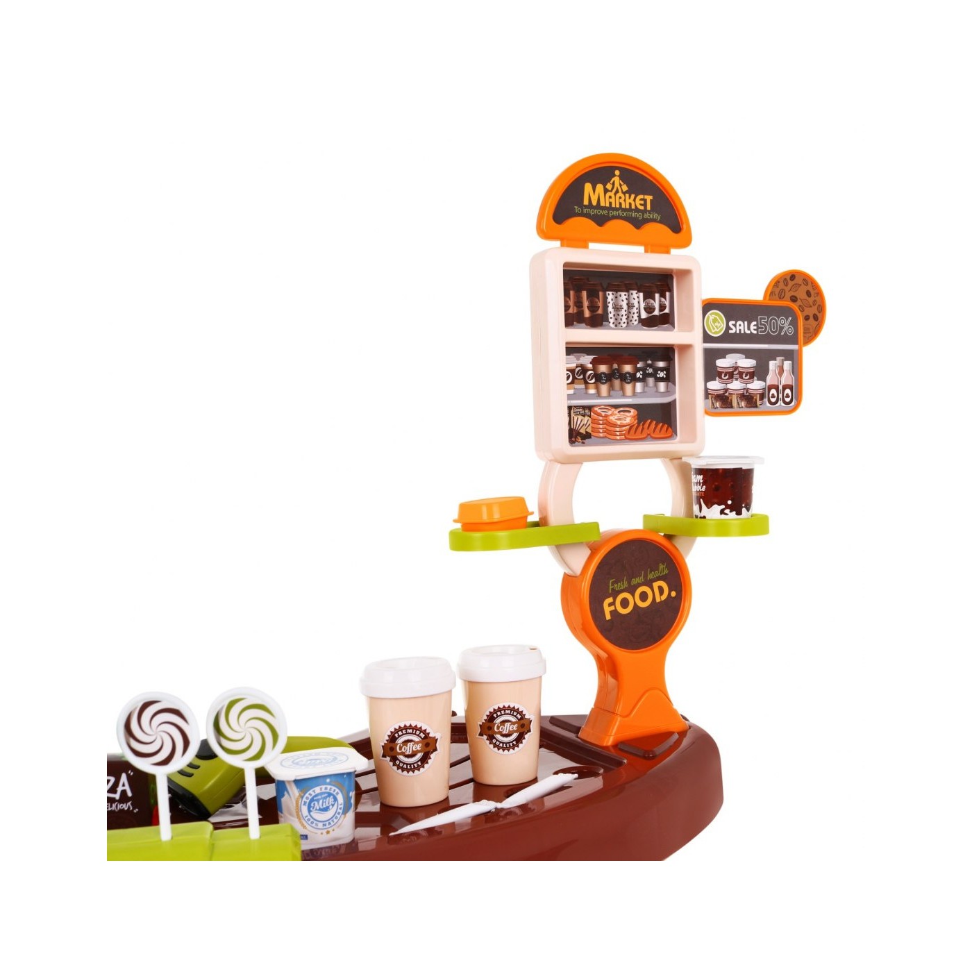 Veľký Supermarket pre deti 3+ Interaktívna sada 65 ks. + Pokladňa + Skener + Vozík + Príslušenstvo