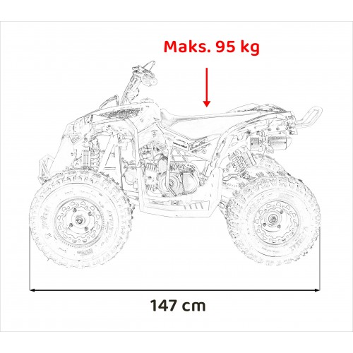 copy of Quad Highper na batériu Žltý 35km/h + Bezkefkový motor 1000W + Nafukovacie kolesá + Regulácia sedadla