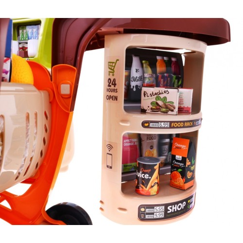 Veľký Supermarket pre deti 3+ Interaktívna sada 65 ks. + Pokladňa + Skener + Vozík + Príslušenstvo