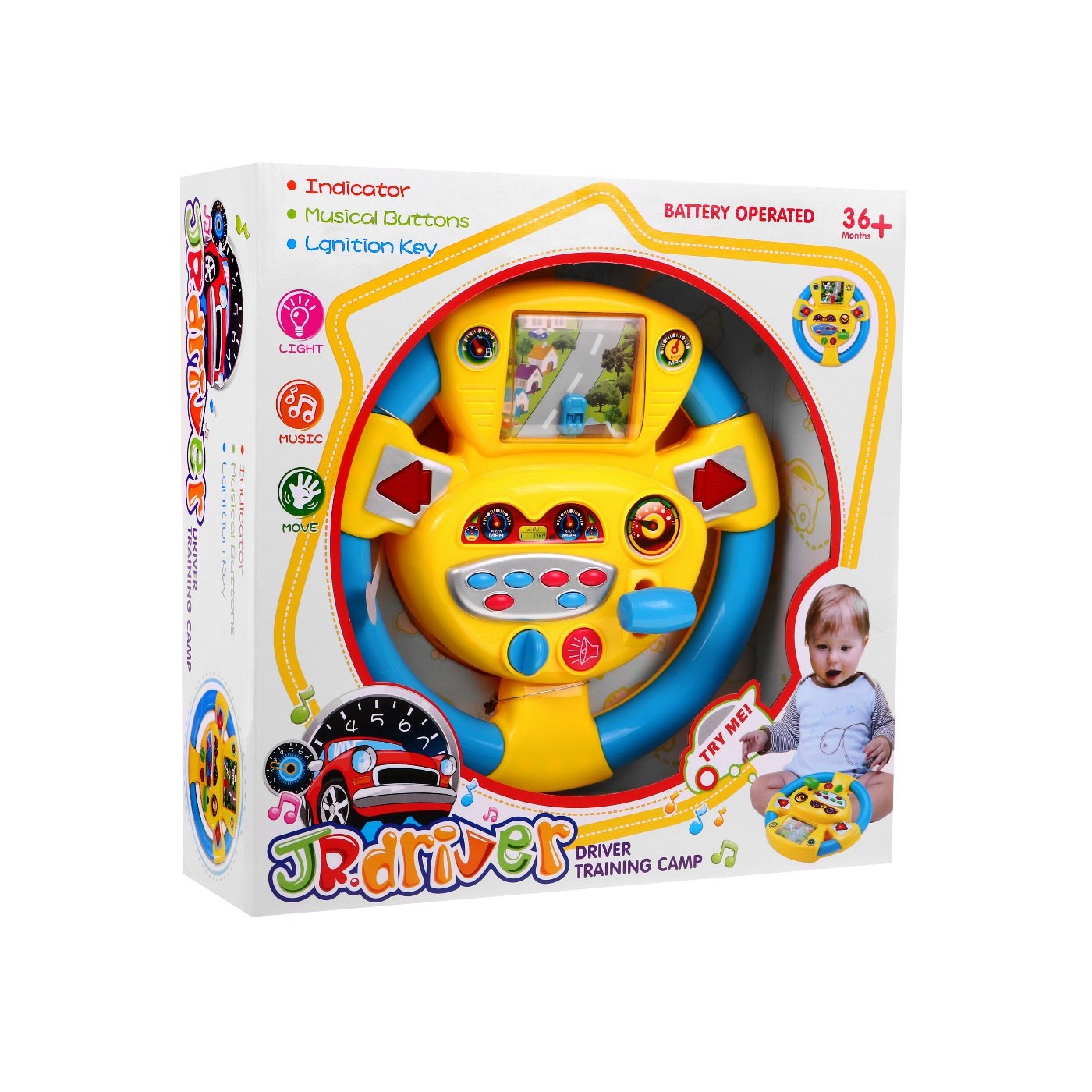 Veľký SIMULÁTOR VOLANT - volant autíčko zvuky 6508