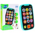 Interaktívny smartfón pre deti 12m+ modrý Zvuky Svetlá 15 tlačidiel