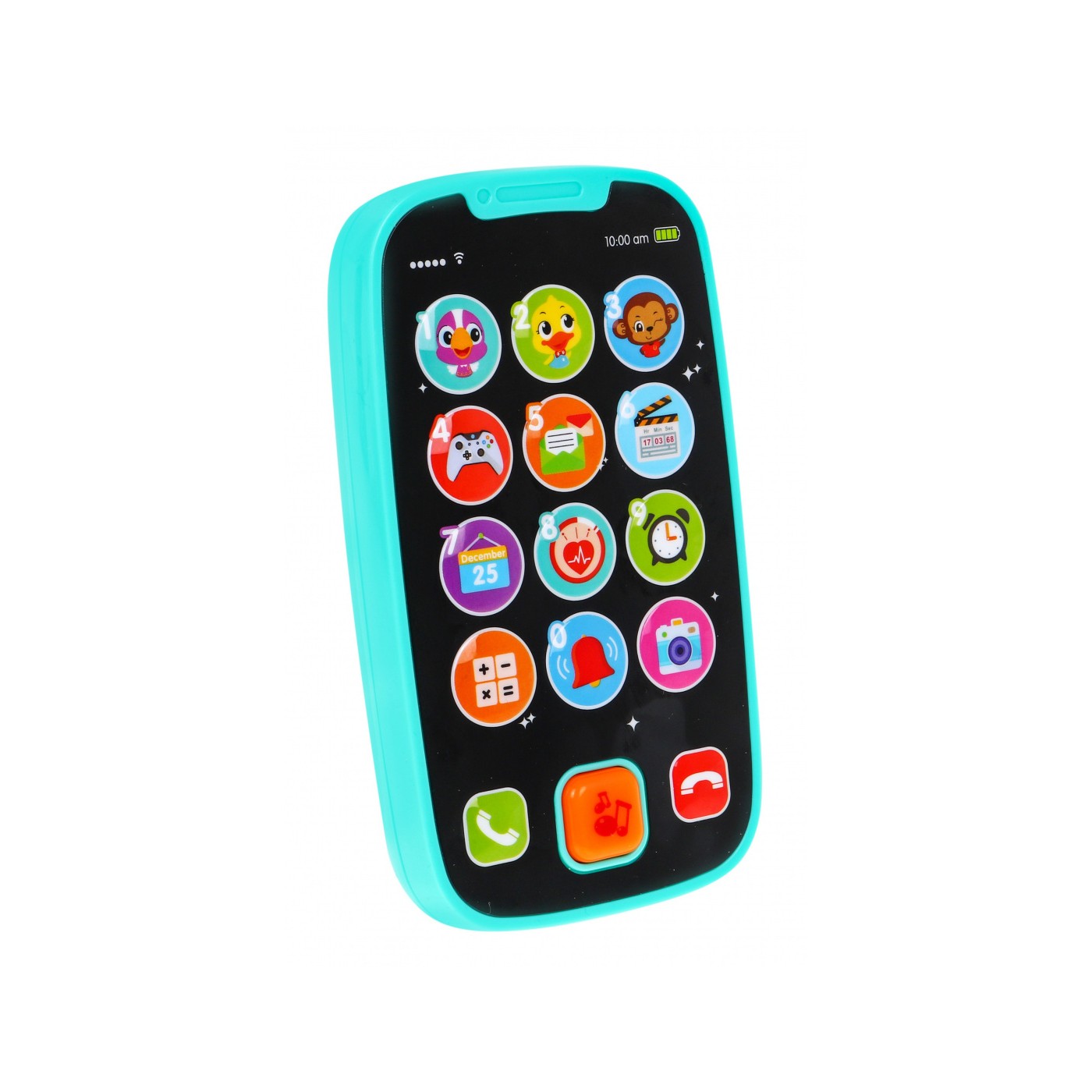 Interaktívny smartfón pre deti 12m+ modrý Zvuky Svetlá 15 tlačidiel