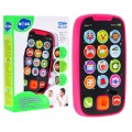 Interaktívny smartfón pre deti 12m+ ružový Zvuky Svetlá 15 tlačidiel