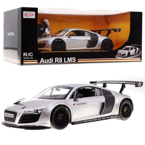 Autíčko R C Audi R8 Strieborné 1 14 RASTAR