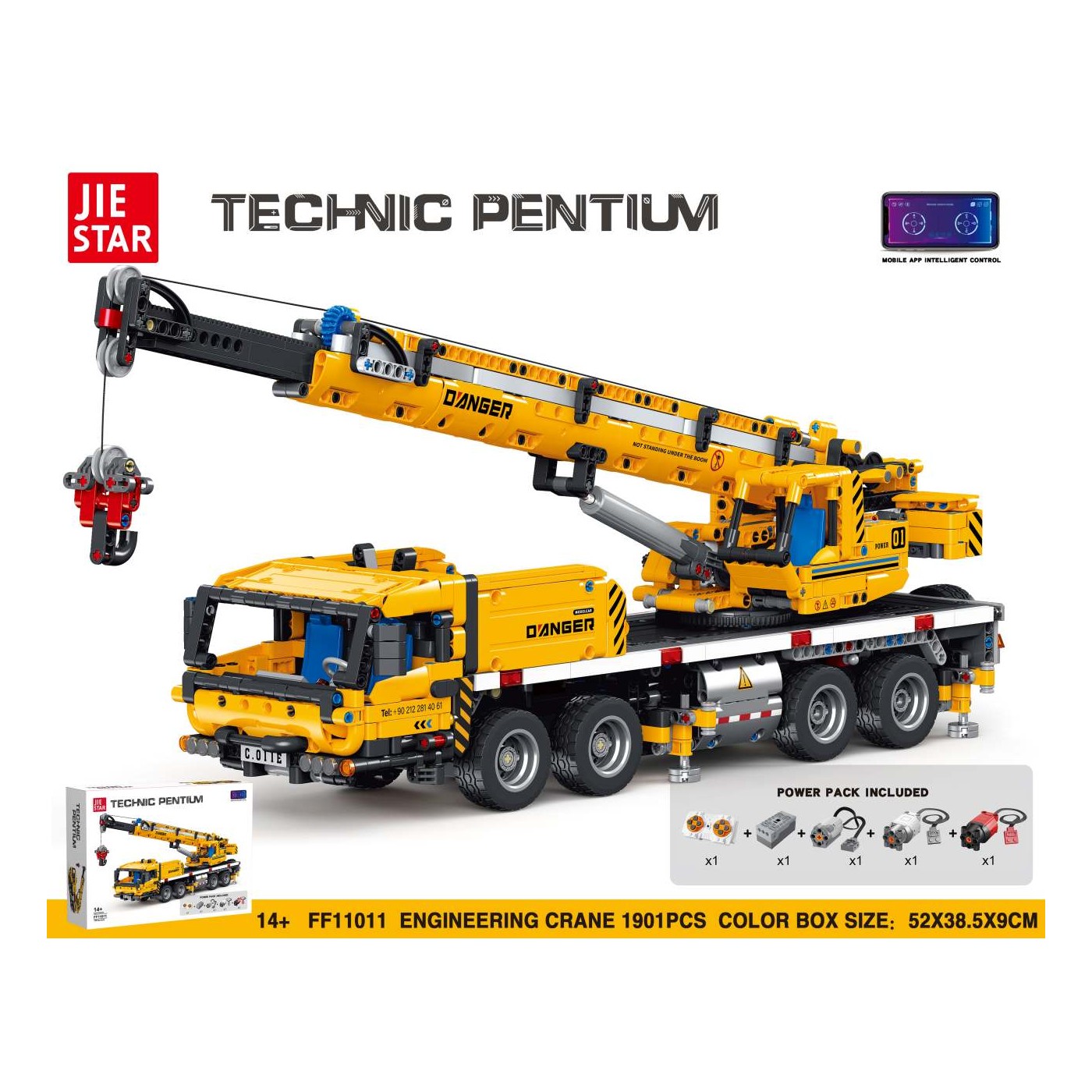 Sada žeriavových blokov 1901 ks. Žltá