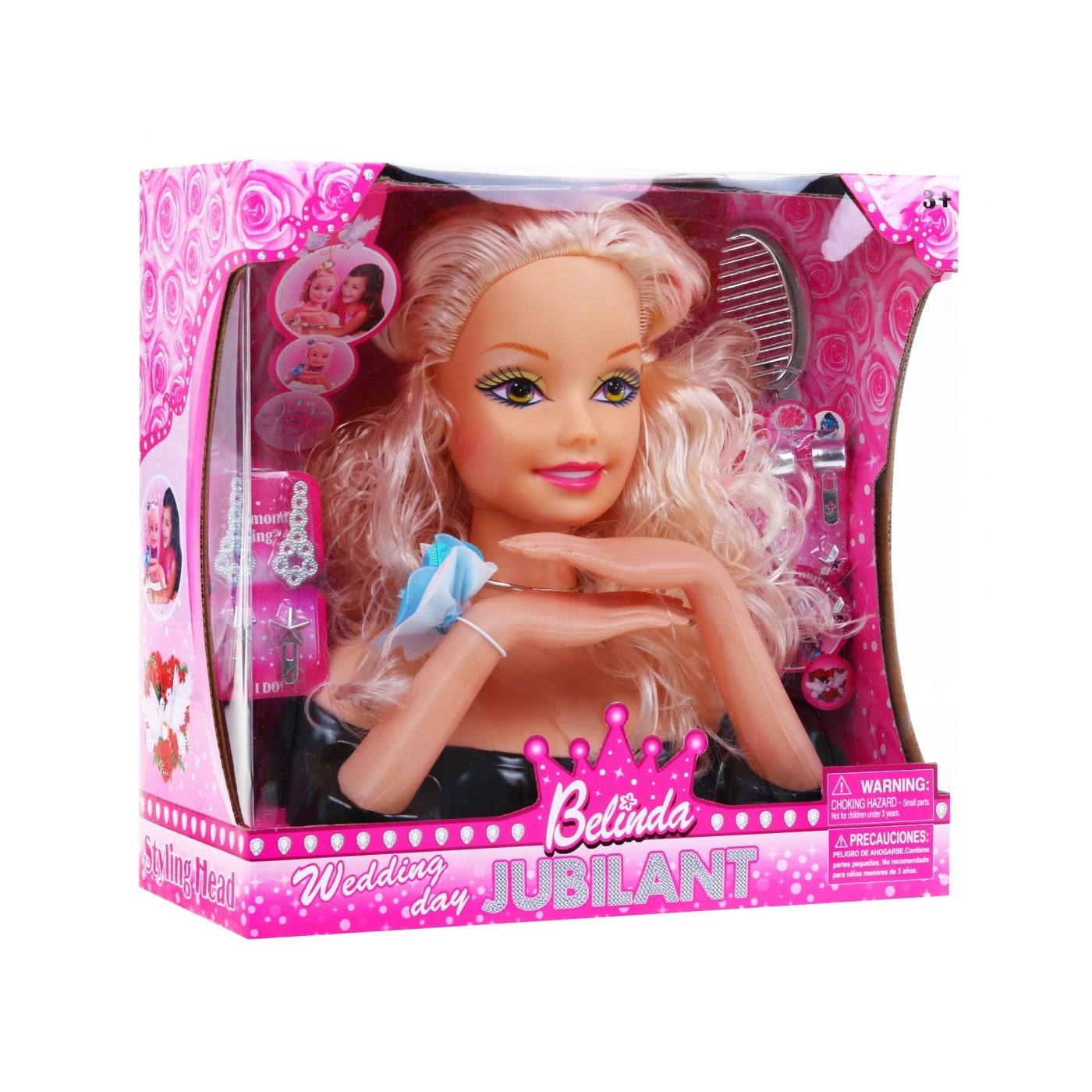 Bábika blondínka na úpravu vlasov pre deti 3+ Sada na česanie + Ozdoby príslušenstvo