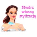 Bábika brunetka na úpravu vlasov pre deti 3+ Sada na česanie + Ozdoby príslušenstvo